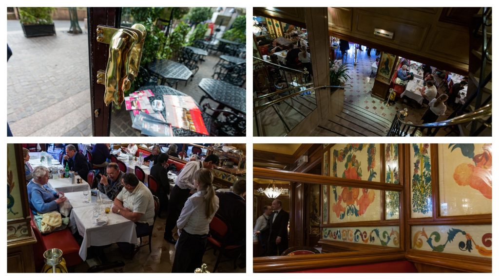 collage of images of Au Pied de Cochon restaurant in Paris